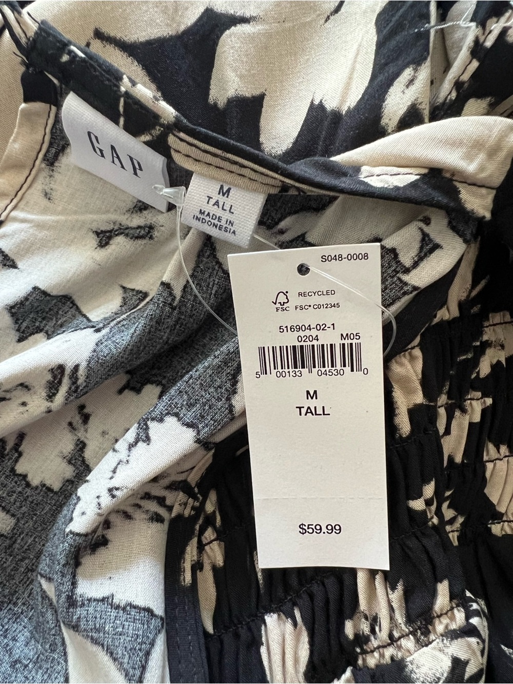 Sleeveless Black Floral Jumpsuit with Cream Print tall - Picture 5 of 7